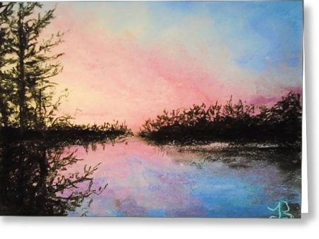 Night Streams in Sunset Dreams  - Greeting Card Discount