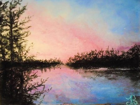 Night Streams in Sunset Dreams  - Art Print Hot on Sale