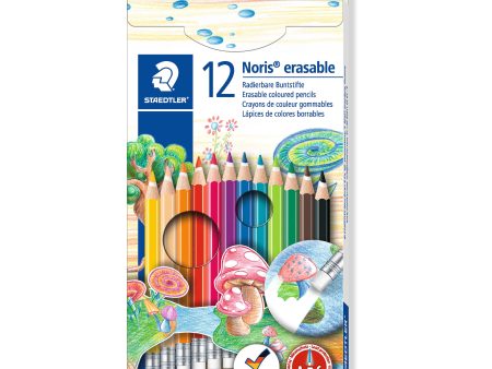 Puuvärikynä pyyhittävä 12kpl Staedtler Noris Hot on Sale